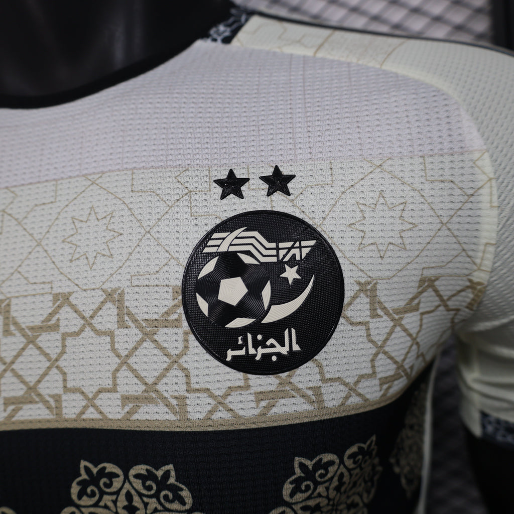 Maillot Concept Algérie 24/25 – Blanc & Noir Rosace