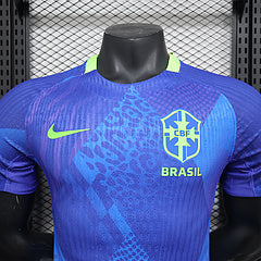 Maillot Brésil Extérieur – Édition Spéciale Patchwork Bleu & Vert Fluo