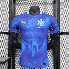Maillot Brésil Extérieur – Édition Spéciale Patchwork Bleu & Vert Fluo